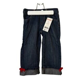 Gymboree Denim Jeans‎ Girls 3T NWT Red Bow Cuffed